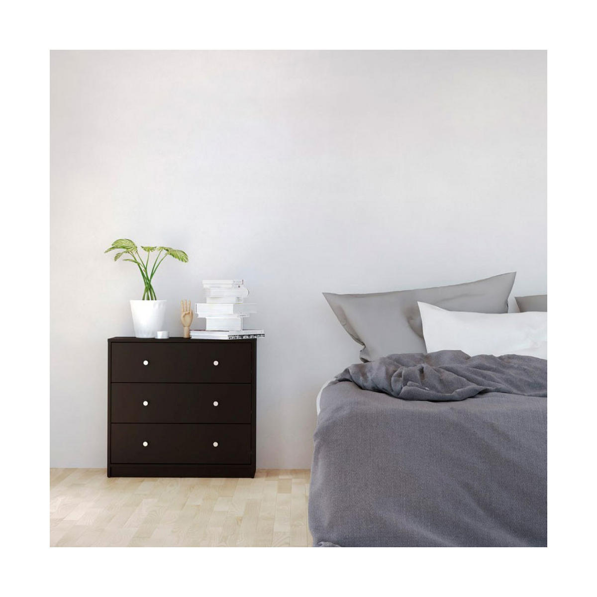 KOMMODE Schwarz - Schwarz, Holzwerkstoff (72/68/30cm) - ebuy24