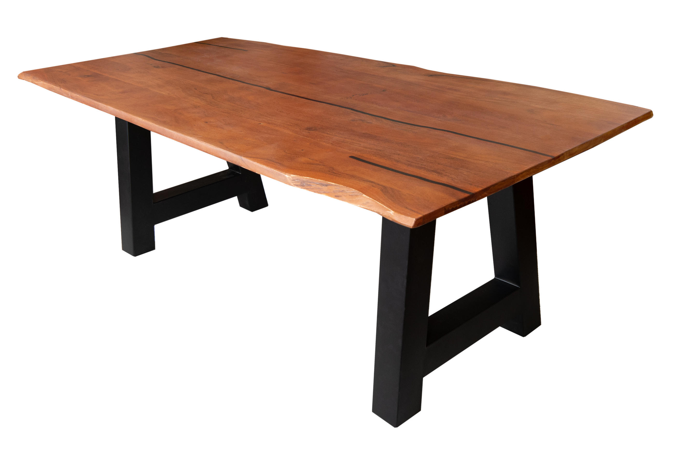 ESSTISCH POLLY - Schwarz/Braun, Holz/Metall (100/200/77cm) - SAM