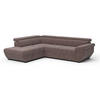 ECKSOFA mit Schlaffunktion und Bettkasten, verstellbare Kopflehnen - Taupe/Schwarz, Kunststoff/Textil (262/224cm) - Cotta