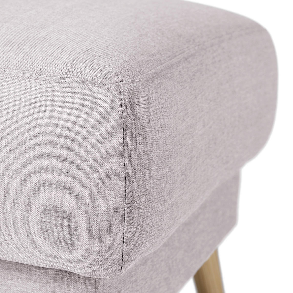 POLSTERHOCKER - Webstoff - Hellbraun/Hellrosa, Holz/Textil (77/46/62cm) - home24