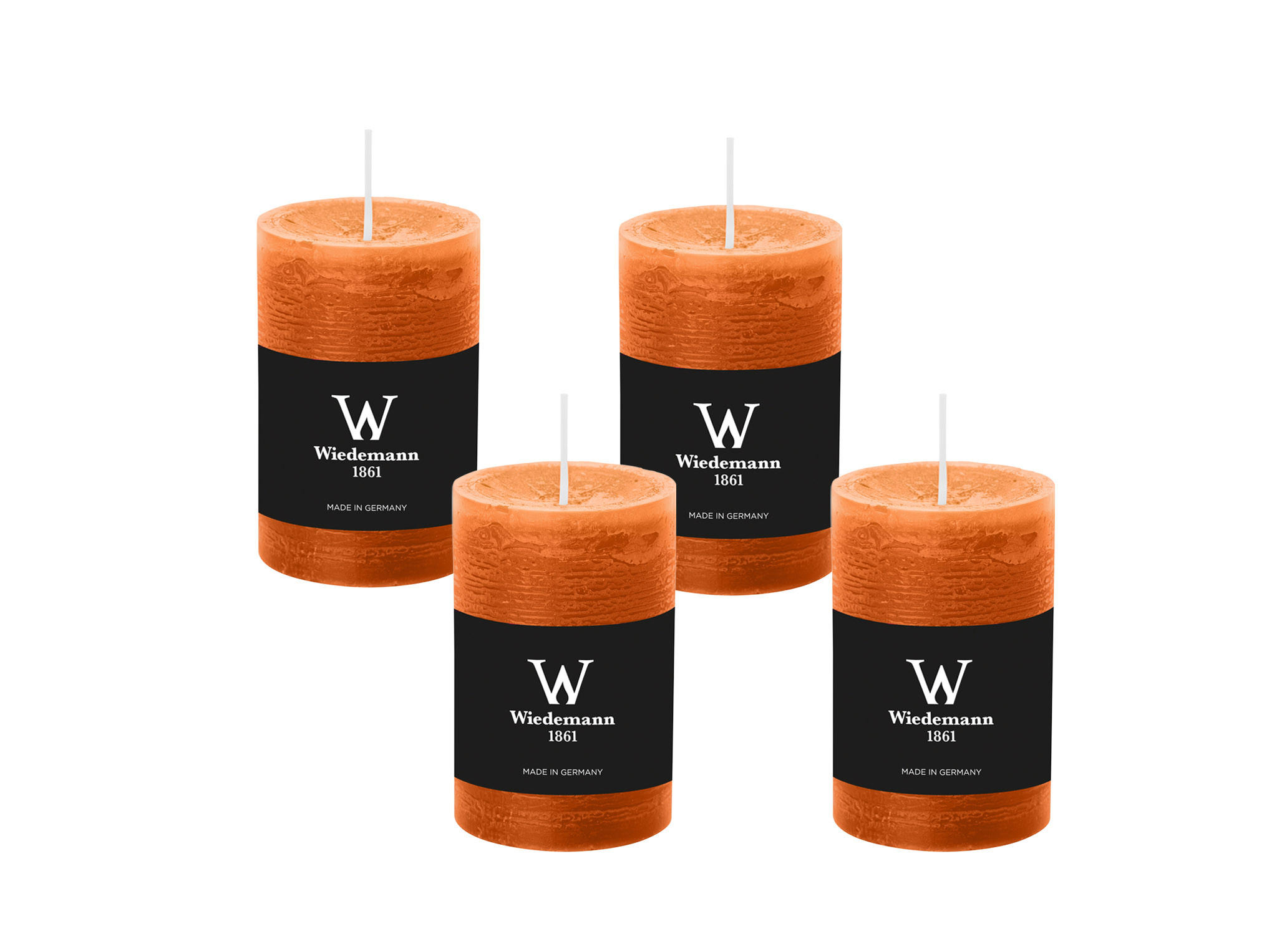 STUMPENKERZE Rustik Dukat 140 x 100 mm, 4er Adventskerzen-Set - Terra cotta, Paraffin (10/14cm) - Wiedemann Kerzen