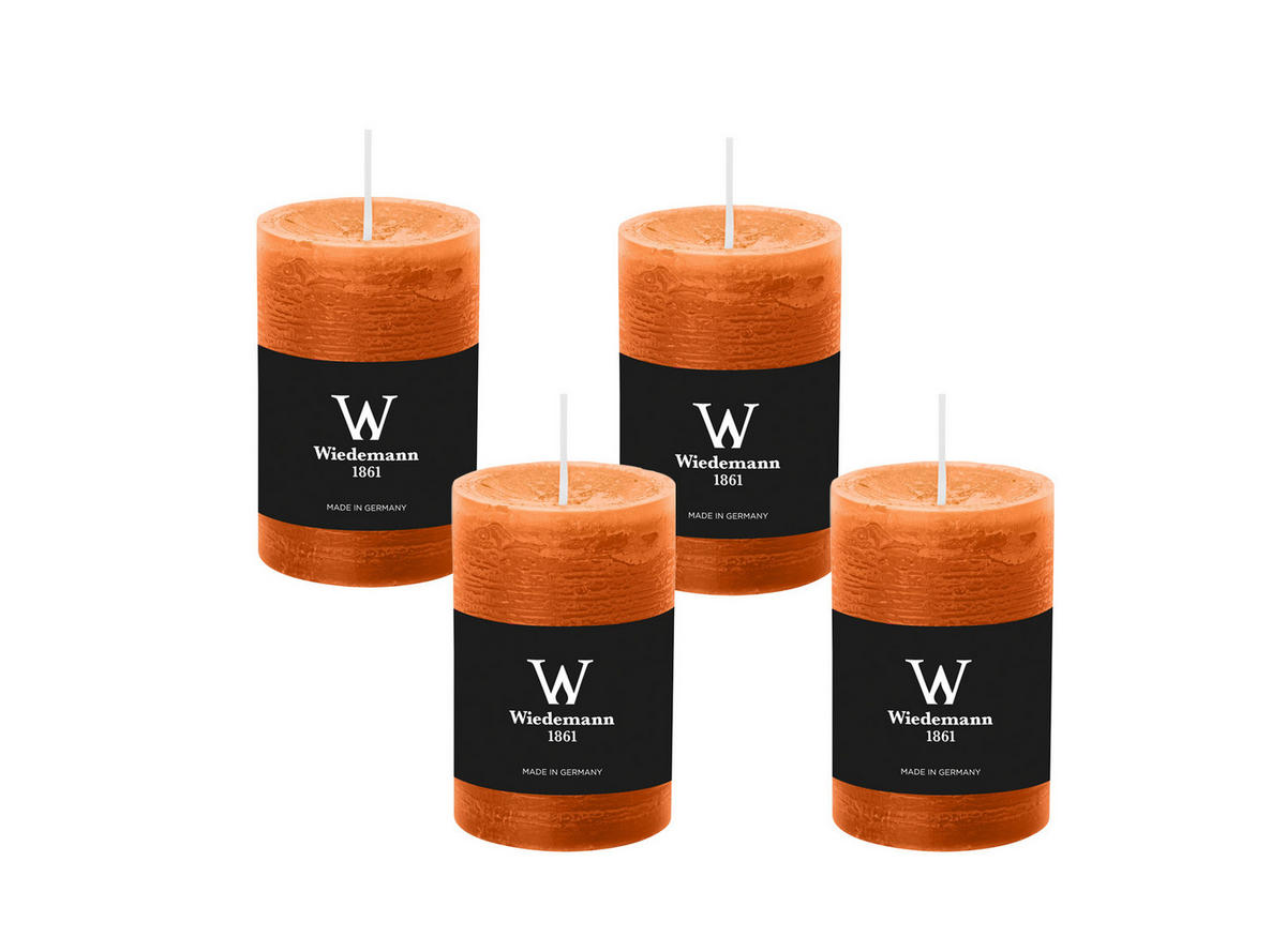 STUMPENKERZE Rustik Dukat 140 x 100 mm, 4er Adventskerzen-Set - Terra cotta, Paraffin (10/14cm) - Wiedemann Kerzen