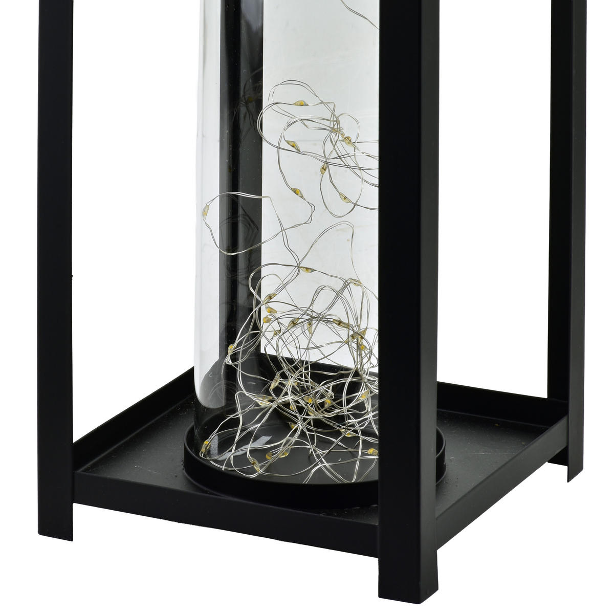 LATERNE Sokke schwarz 15/15/47 cm Kunstoff - Schwarz, Kunststoff (18/47/18cm) - Mondex