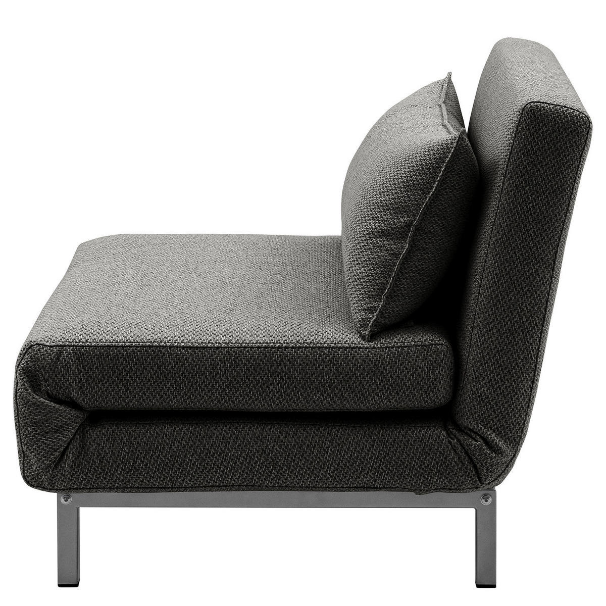 SCHLAFSESSEL - Anthrazit/Silberfarben, Textil/Metall (77/78/85cm) - home24