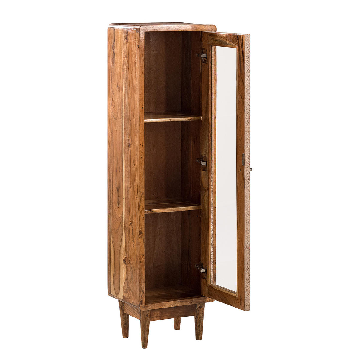 MASSIVER MIDISCHRANK - Akazie massiv - Ecru / Akazie - Akaziefarben, Holz/Metall (38/137/30cm) - home24