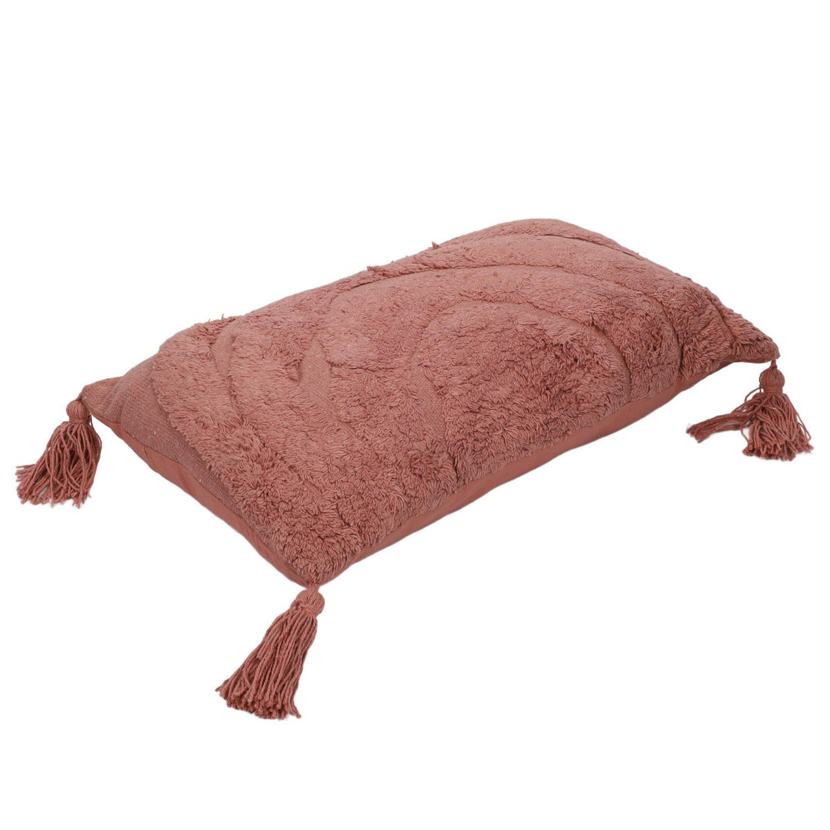 KISSEN aus getufteter Baumwolle 50/30/8 cm - Rot, Naturmaterialien (30/50cm) - Home Styling Collection