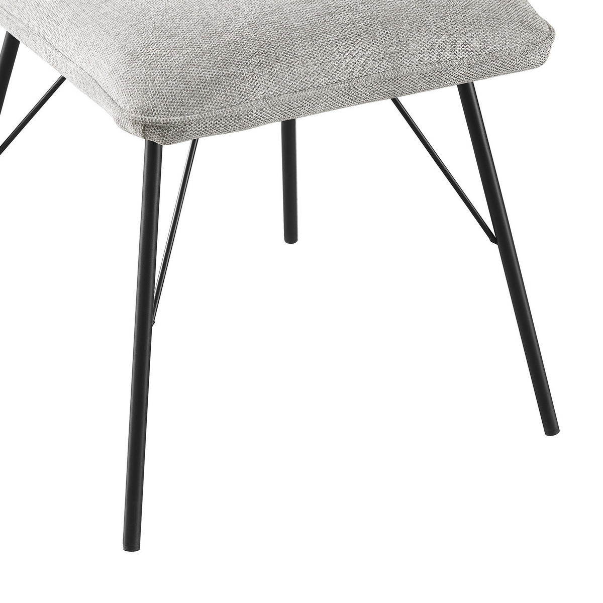 STUHL NELE Grau 2 Stück - Grau, Textil/Metall (46/85/60cm) - B&D Home