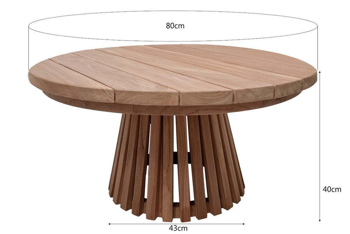 GARTENTISCH Cindo Braun 80/80/38 cm - Braun, Holz (80/80/38cm) - Livingfurn