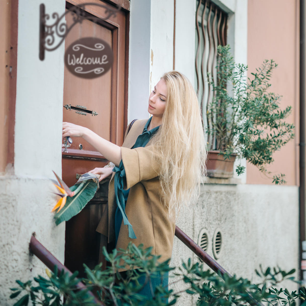 LADENSCHILD - Braun, Metall (43/32/3cm) - Relaxdays