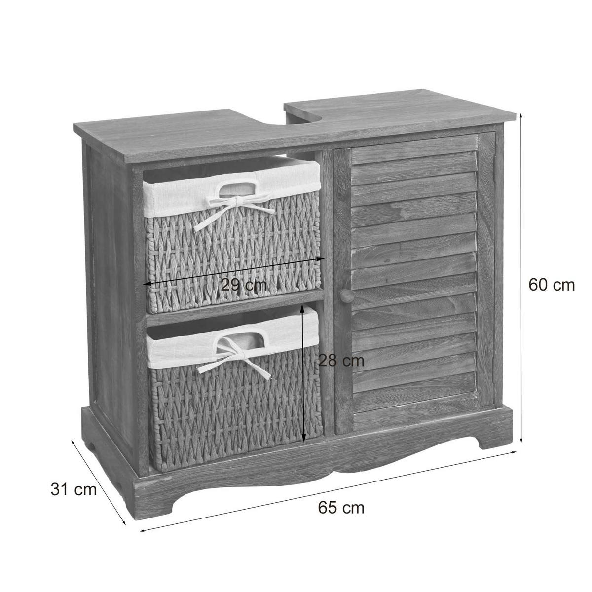 WASCHBECKENUNTERSCHRANK Weiß - Weiß, Holz (65/60/31cm) - MCW