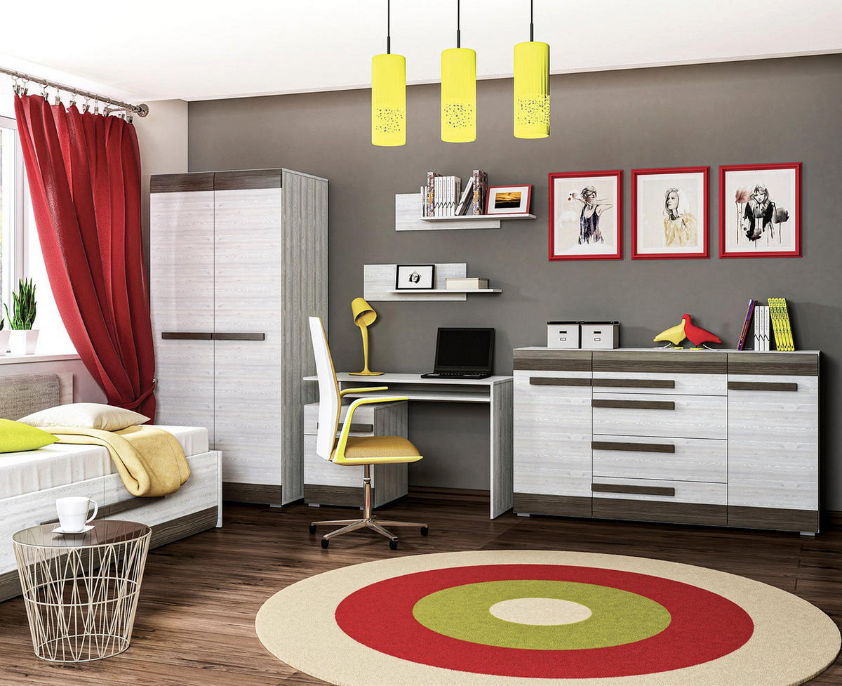 KOMMODE – 138 cm – Blanco – Grau / Kieferfarben - Grau/Kieferfarben, Holzwerkstoff (138/96/42cm) - hi-markt