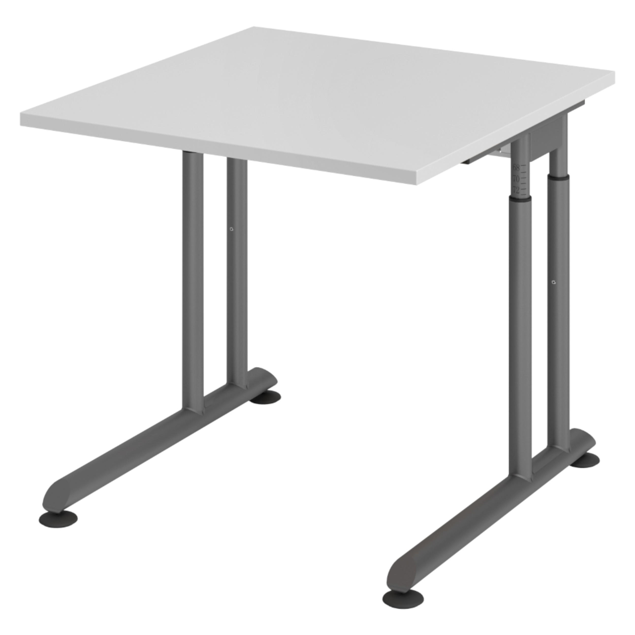 SCHREIBTISCH Serie-Z 80/80/74 cm in Grau/Graphitfarben - Graphitfarben/Grau, Holzwerkstoff (80/80/74cm) - bümö