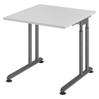 SCHREIBTISCH Serie-Z 80/80/74 cm in Grau/Graphitfarben - Graphitfarben/Grau, Holzwerkstoff (80/80/74cm) - bümö