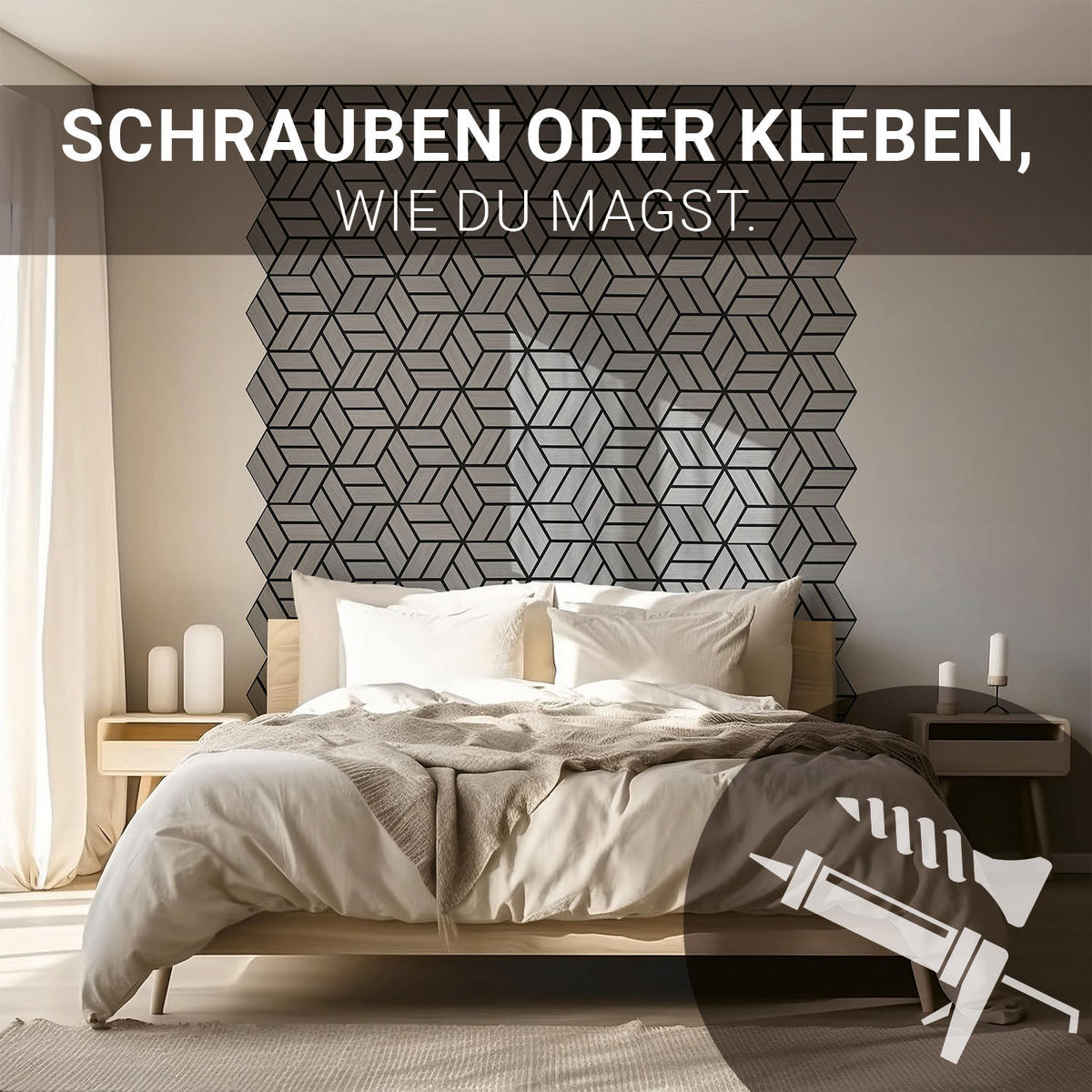 AKUSTIKPANEEL Hexagon Grau 12 Stück - Grau, Holz (30/26/2cm) - Homestyle4u