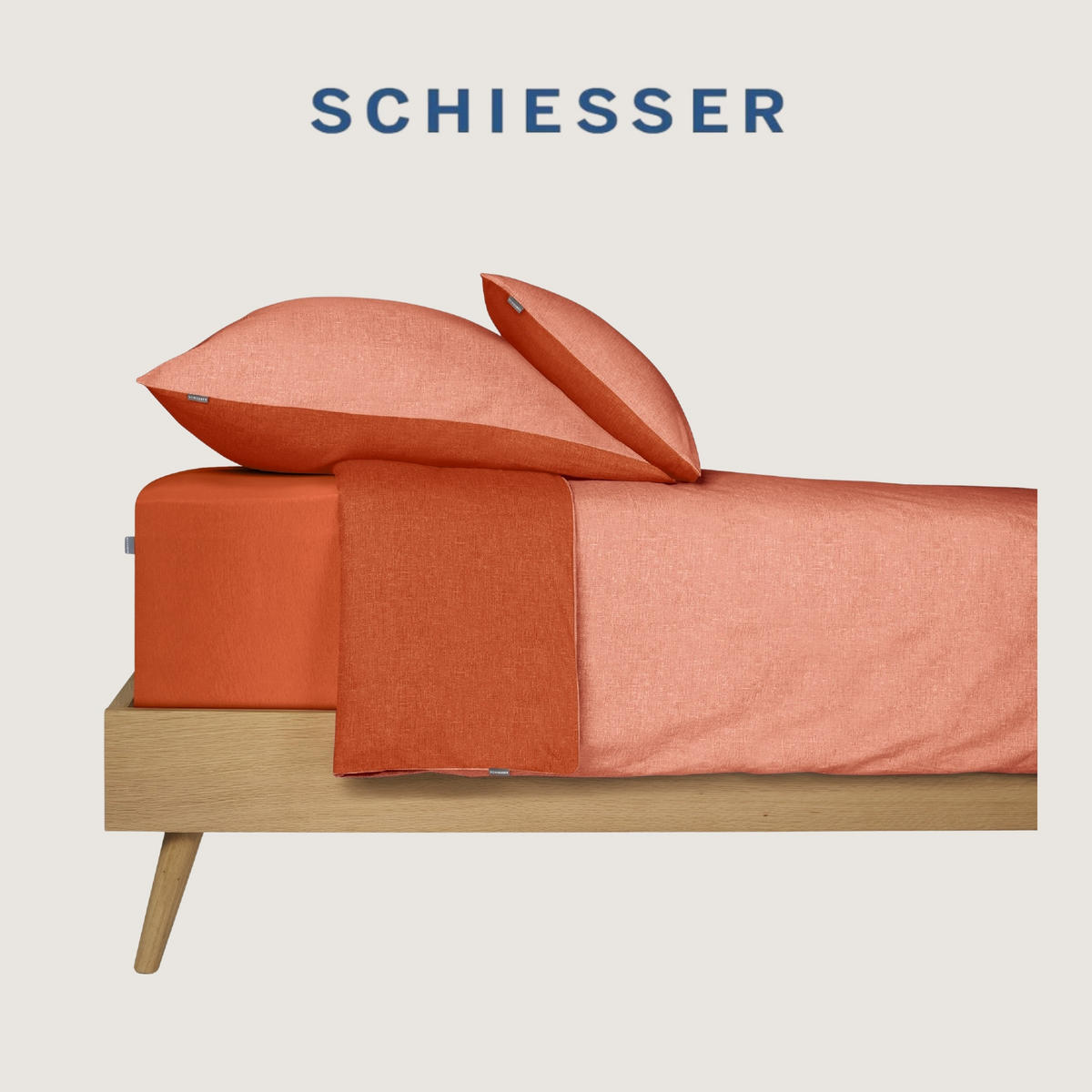 BETTWÄSCHESET Doubleface - Renforcé - 2-teilig - 135 x 200 cm - Terrakotta - Terracotta, Textil (135/200cm) - SCHIESSER