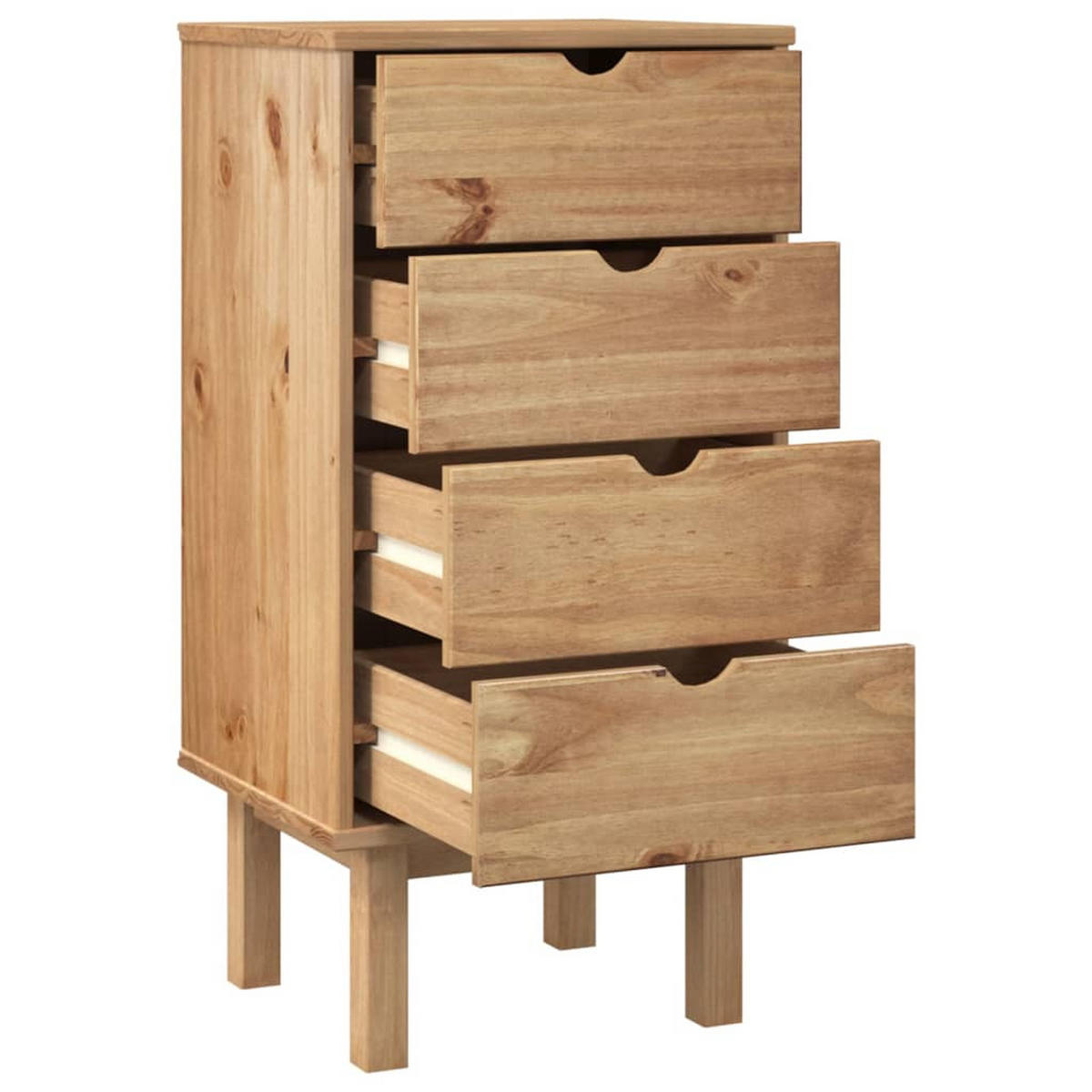 SCHUBLADENSCHRANK OTTA 45x39x90 cm Massivholz - Braun, Holz (45/90/39cm) - furnicato