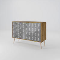 SIDEBOARD WAVES OF CONCRETE, Eicheneffekt, 111x42x77,5 cm, 2 Türen - Eichefarben/Buchefarben, Holzwerkstoff/Buchenholz (111/77.5/42cm) - SpaceRebels