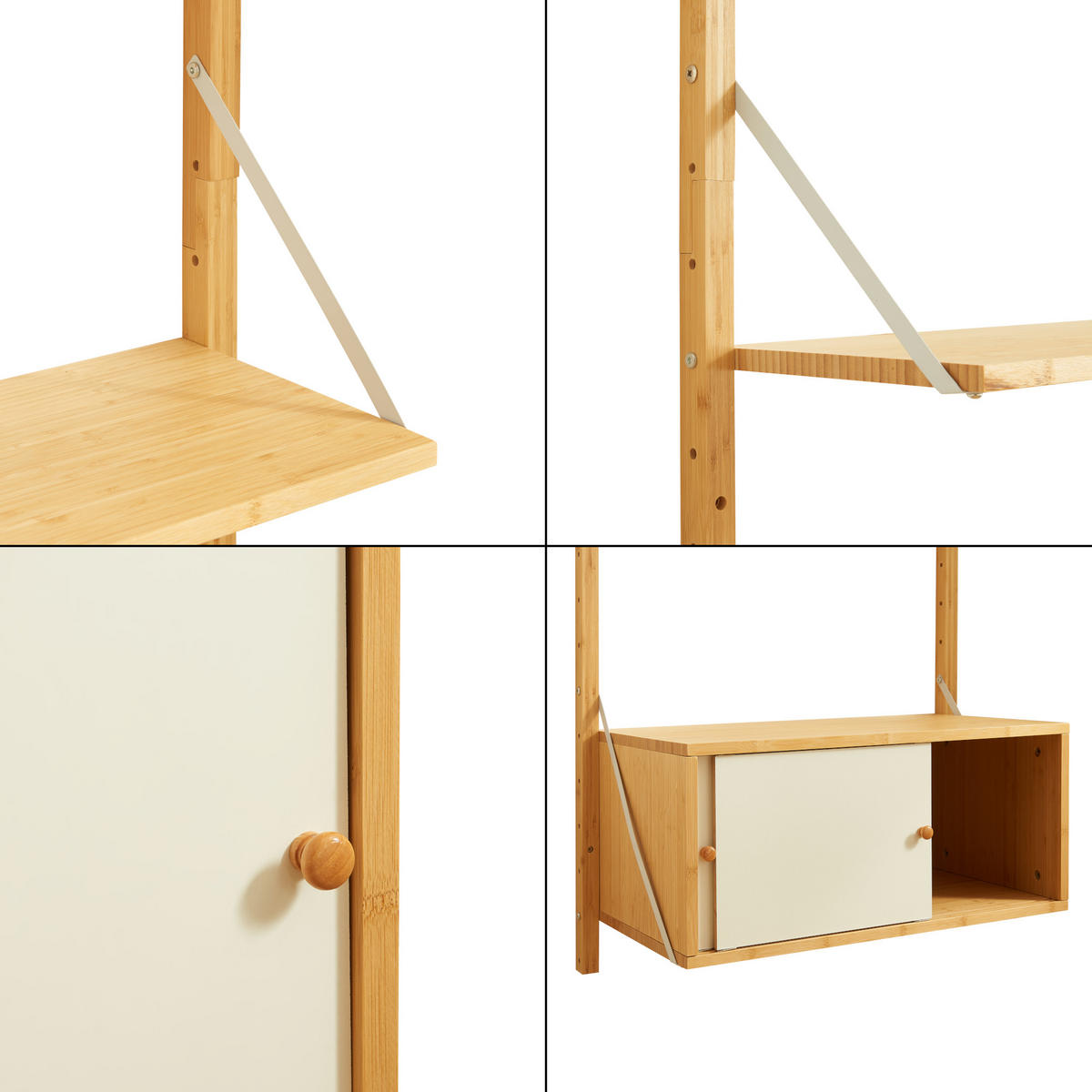 WANDREGAL Tingvoll - Naturfarben, Holz (65/176/34cm) - [en.casa]