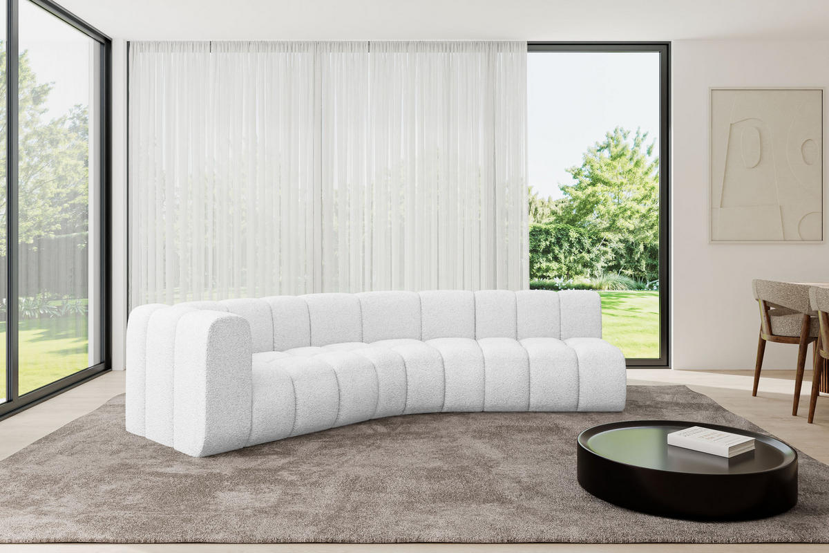 ECKSOFA modulares Sofa Karex-L1 - 308x194x70 cm Weiß - Weiß, Holzwerkstoff/Textil (308/194cm) - ALTDECOR