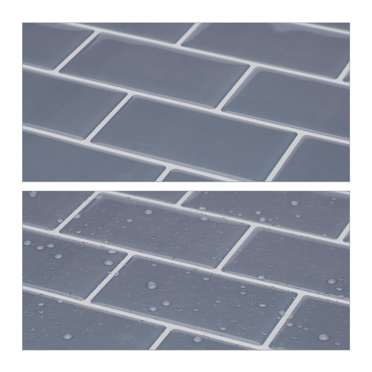 10xFLIESENAUFKLEBER - Grau, Papier/Kunststoff (30.5/30.5/0.1cm) - Relaxdays