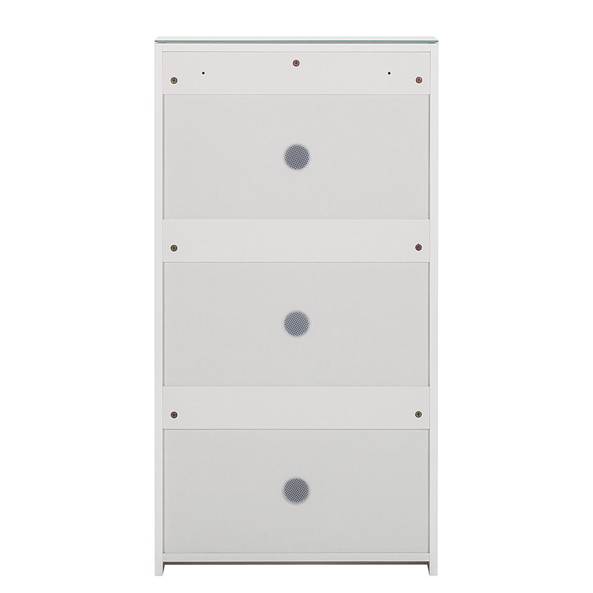 SCHUHKIPPER - MDF - Weiß Hochglanz, Glas/Holzwerkstoff (64/120/18cm) - home24