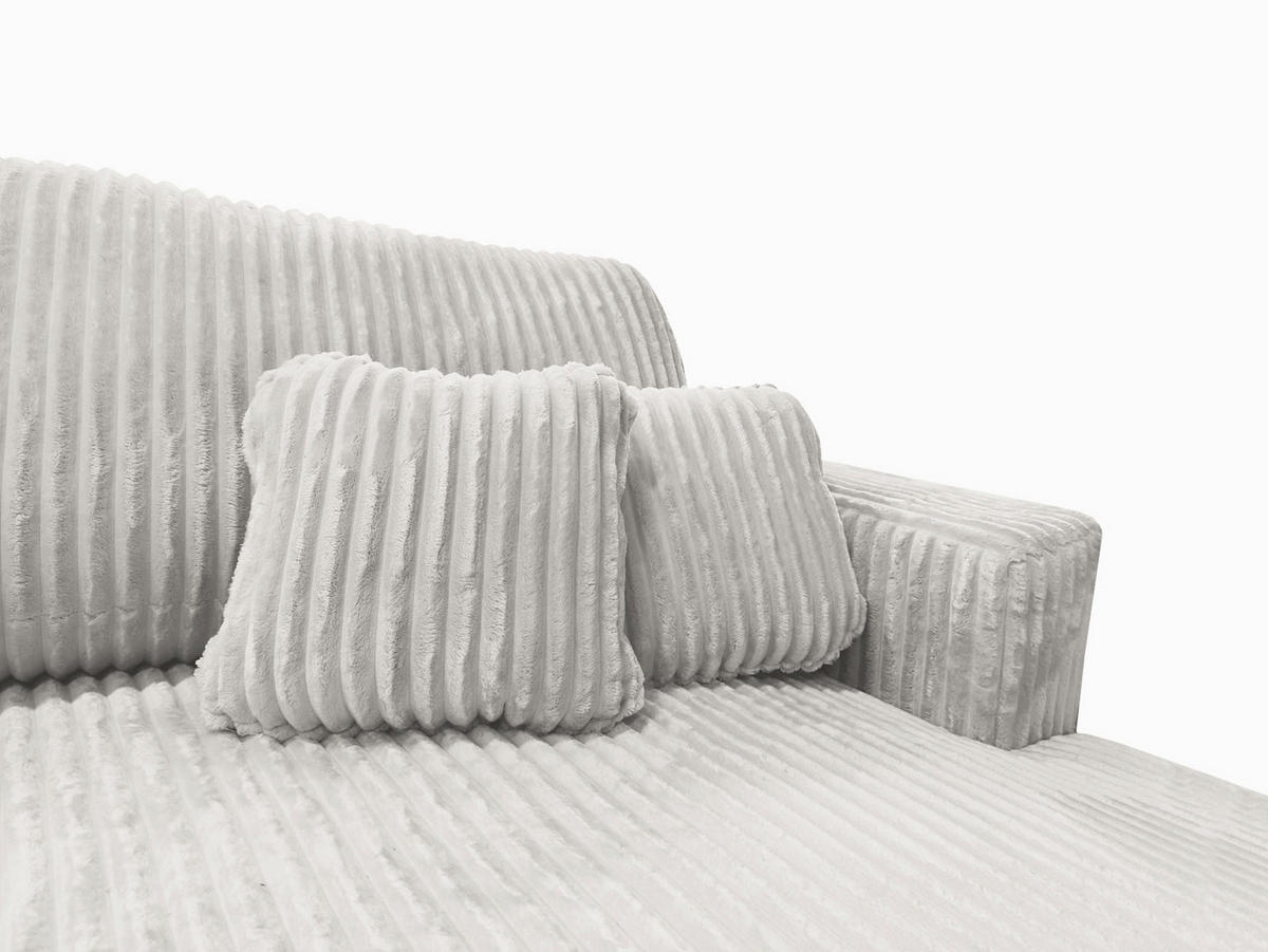 ECKSOFA Luna L rechts Creme aus Cord - Creme, Textil (271/195cm) - KS Home Concept