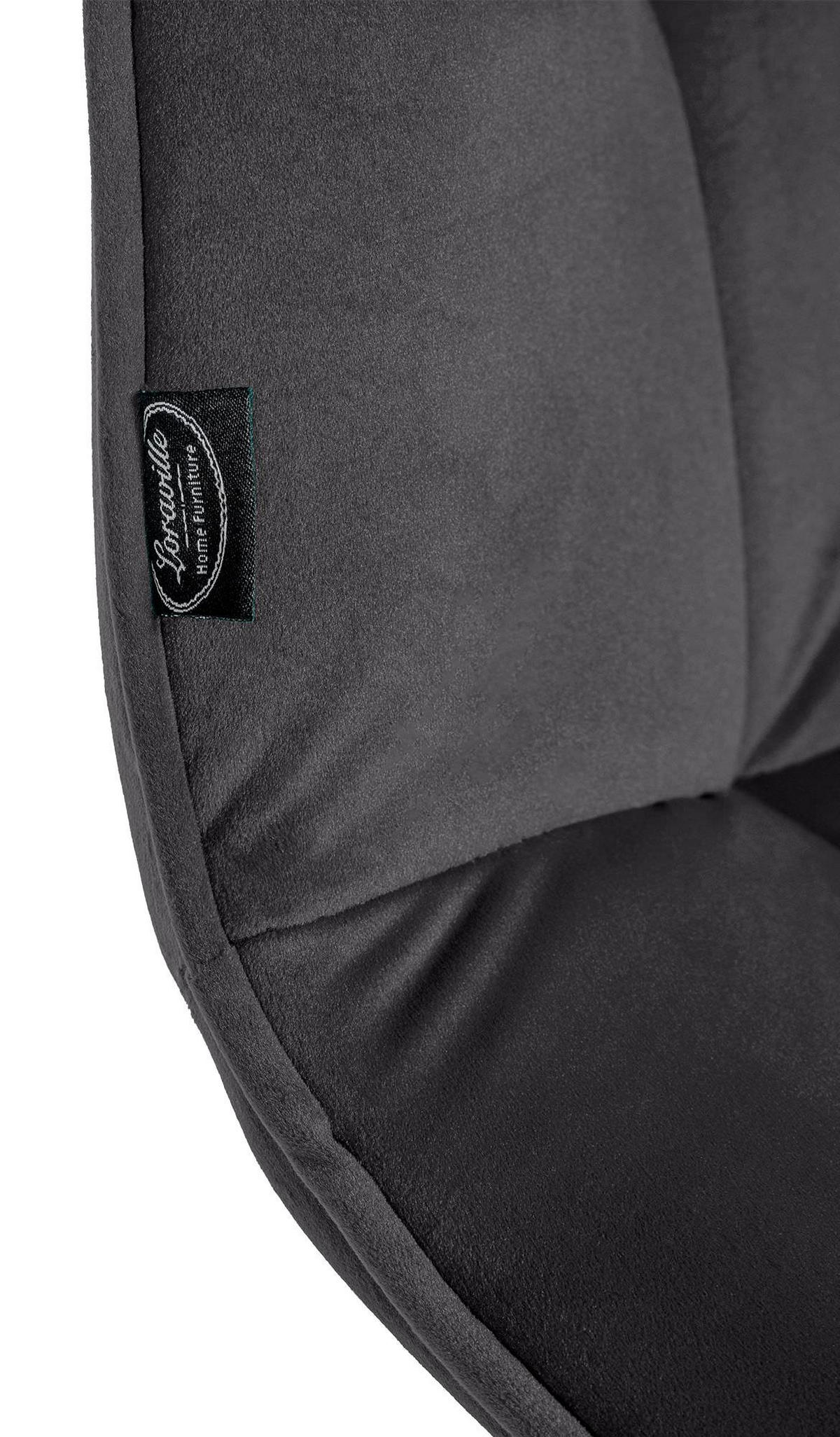 SCHWINGSTUHL 2er Set Samt schwarz - Schwarz, Textil/Metall (47/87/58cm) - CLP