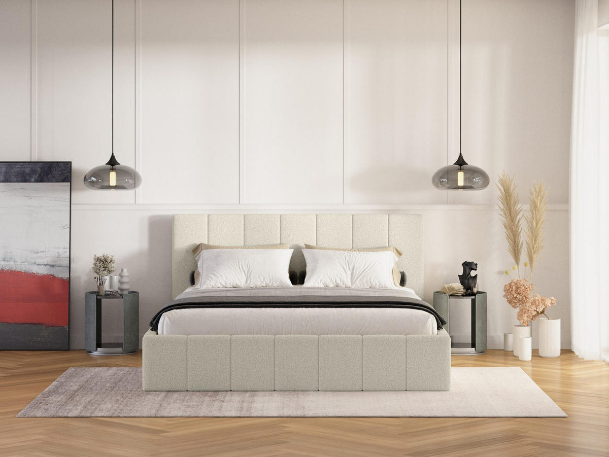 POLSTERBETT Malfo Slim 140x200 cm, Beige - Beige, Textil (140/200cm) - Fedve
