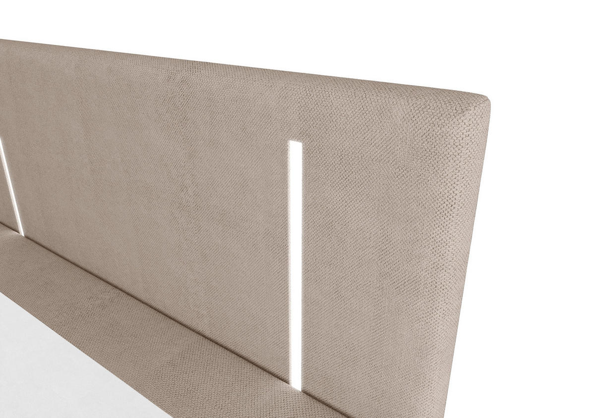 BOXBETT ONO mit Matratze H3, Bonell und Topper 160x200 CURIO 11 - Braun, Textil (160/200cm) - Bedante