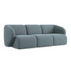 3-SITZER SOFA Bouclé Stoff Blau - Blaugrau/Schwarz, Holzwerkstoff/Kunststoff (244/75/94cm) - Makamii