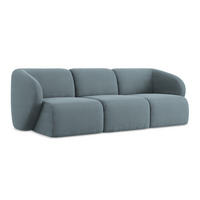 3-SITZER SOFA Bouclé Stoff Blau - Blaugrau/Schwarz, Holzwerkstoff/Kunststoff (244/75/94cm) - Makamii
