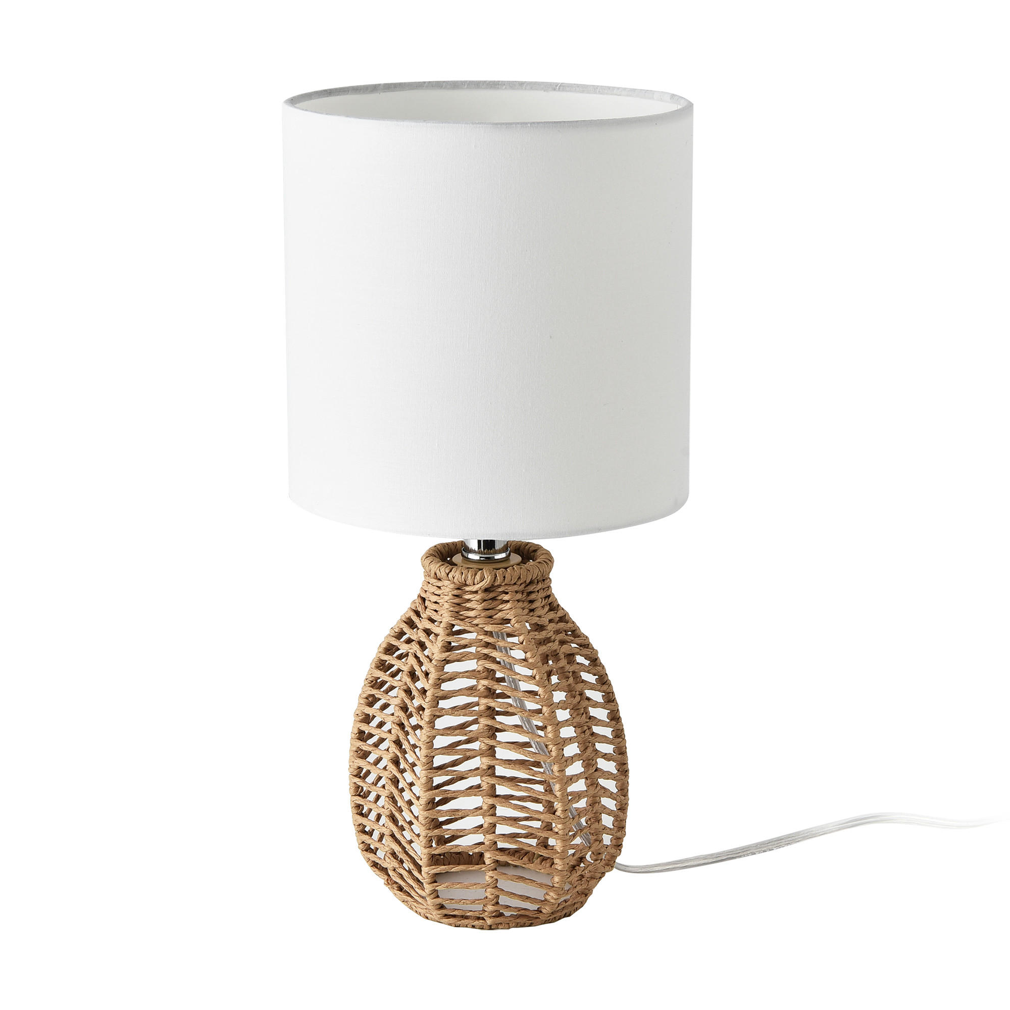 TISCHLAMPE Alfreton - Naturfarben/Weiß, Naturmaterialien/Textil (17/17/36cm) - lux.pro