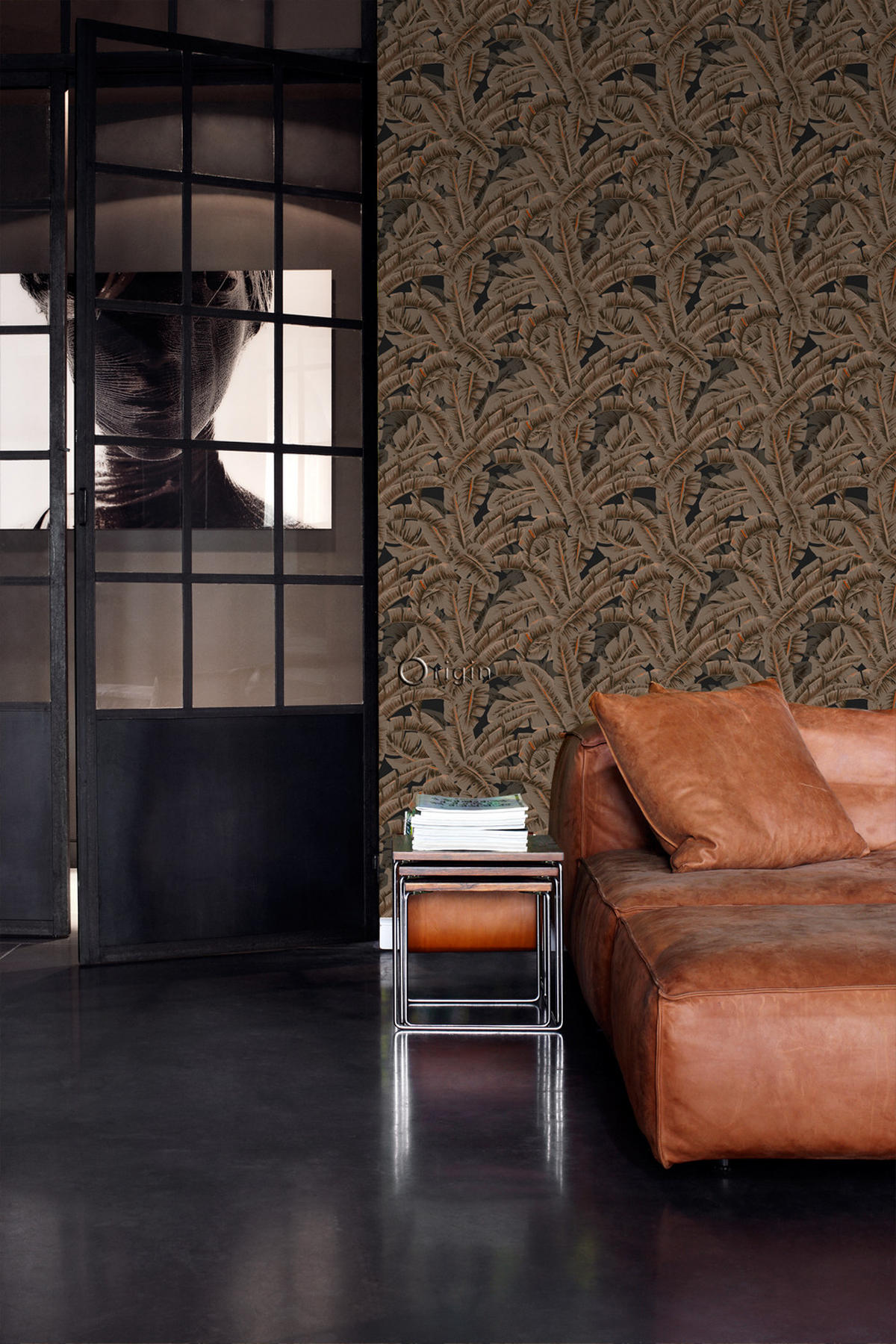 TAPETE Palmblätter 53 cm x 10.05 m - Braun, Papier (53/1000cm) - Origin Wallcoverings