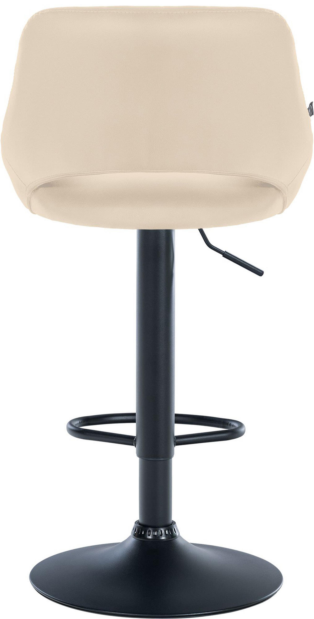 BARHOCKER 2er Set Milos Kunstleder B creme - Schwarz/Naturfarben, Kunststoff/Metall (47/106/48cm) - TPFLiving