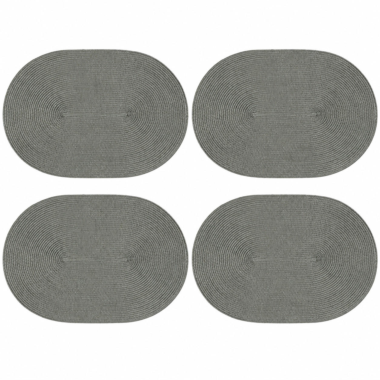 PLATZSET 4er Set Polypro Grau 45/30 cm - Grau, Kunststoff (30/45cm) - TiborTex