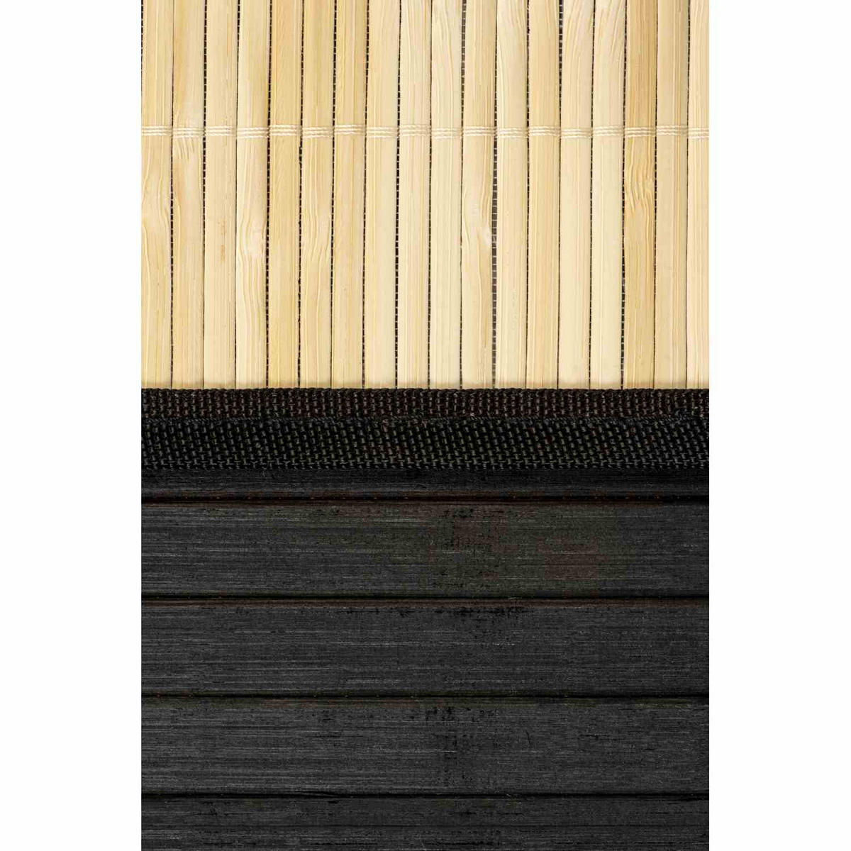 WÄSCHEKORB MIT DECKEL BAMBOO - Schwarz, Naturmaterialien (40/60/30cm) - WohnDirect