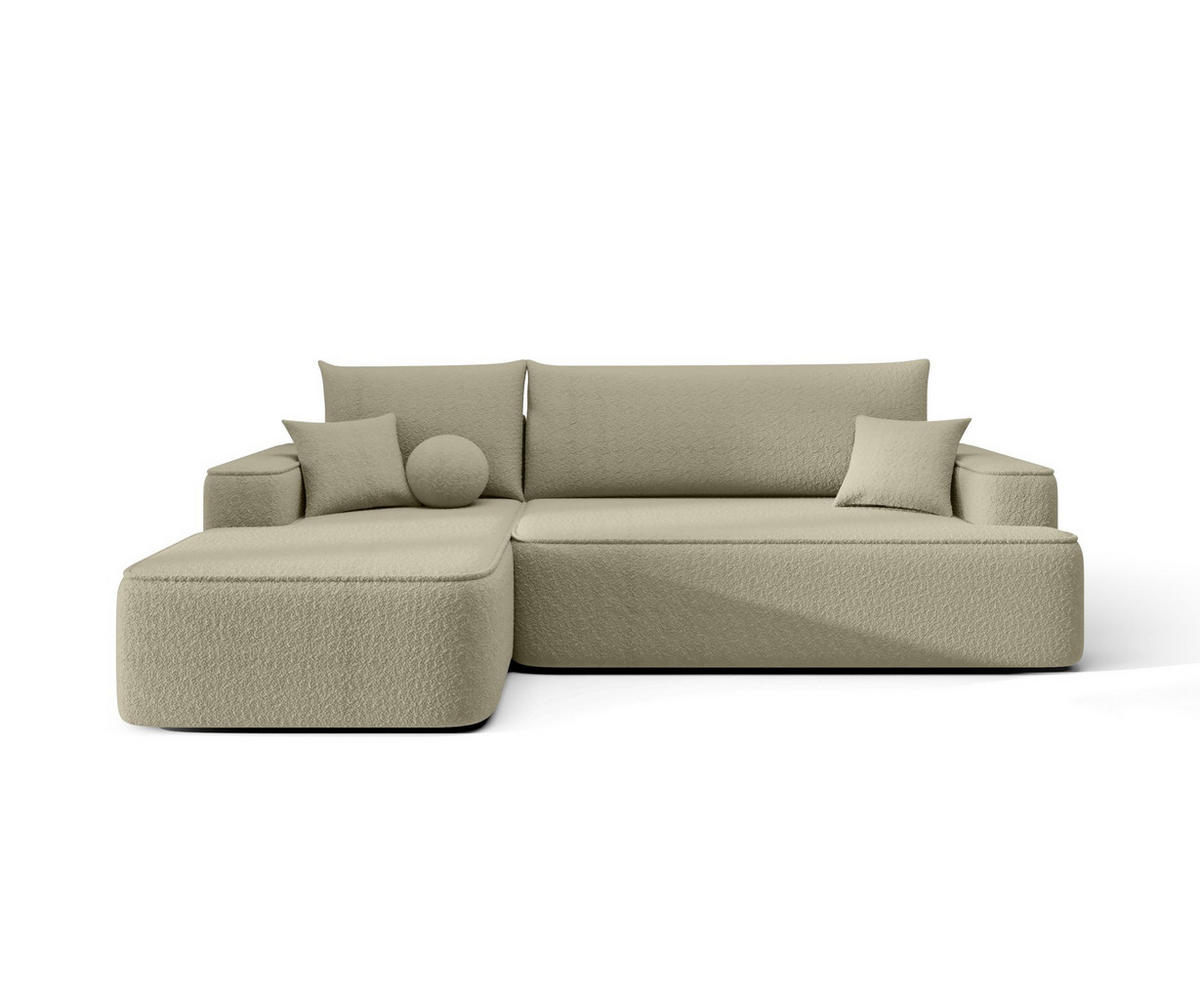 ECKSOFA mit Schlaffunktion FIGO Quelle 06 Links - Beige, Textil (250/150cm) - Bedante