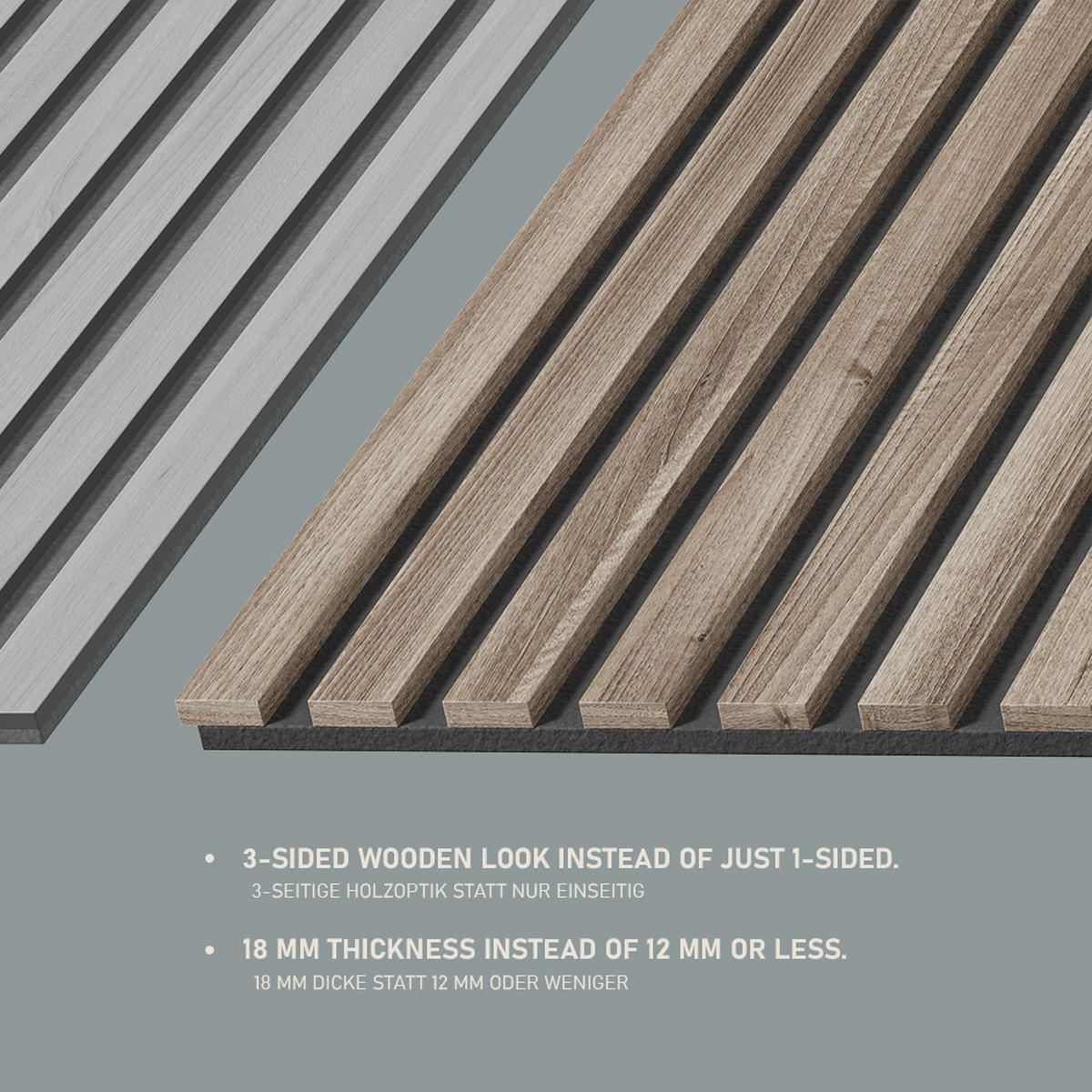 STENSKE PLOŠČE Grivola Oreh 4 kosi - barva oreha, leseni material (120/40/1.8cm) - Livinity®