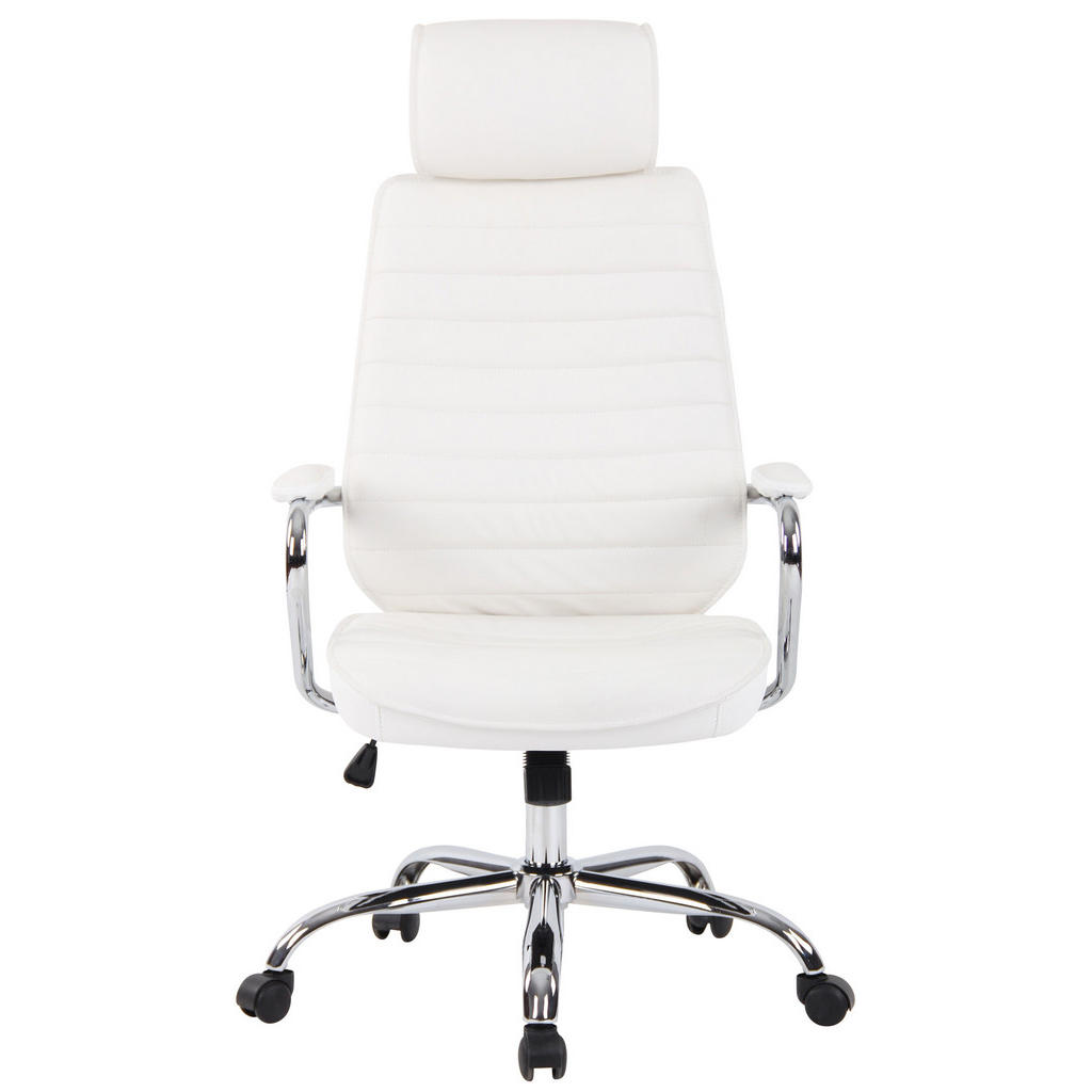 Thumbnail - CLP Chefsessel, Weiß, Leder, 59x117x57 cm, Arbeitszimmer, Bürostühle, Chefsessel