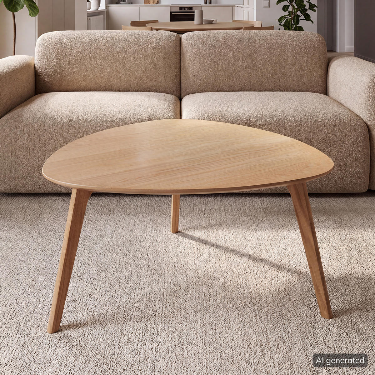 COUCHTISCH - Eiche teilmassiv - Eichefarben, Holz/Holzwerkstoff (80/80/40cm) - home24