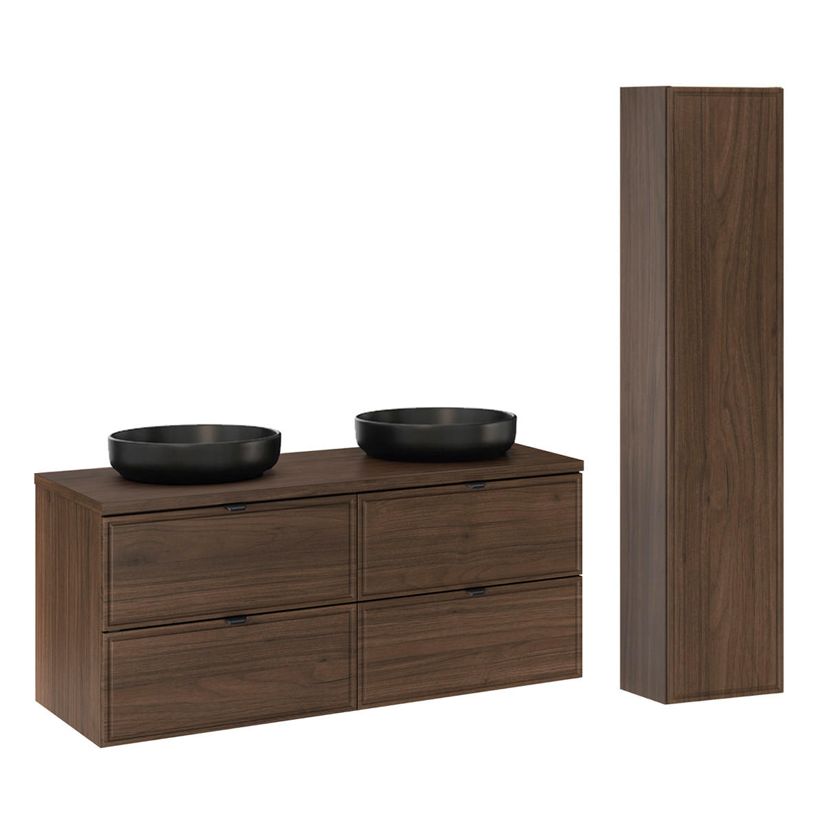 BADMÖBEL 120cm Elias 2er-Set Holz - Braun, Holzwerkstoff (120/52.2/46cm) - Petits-meubles