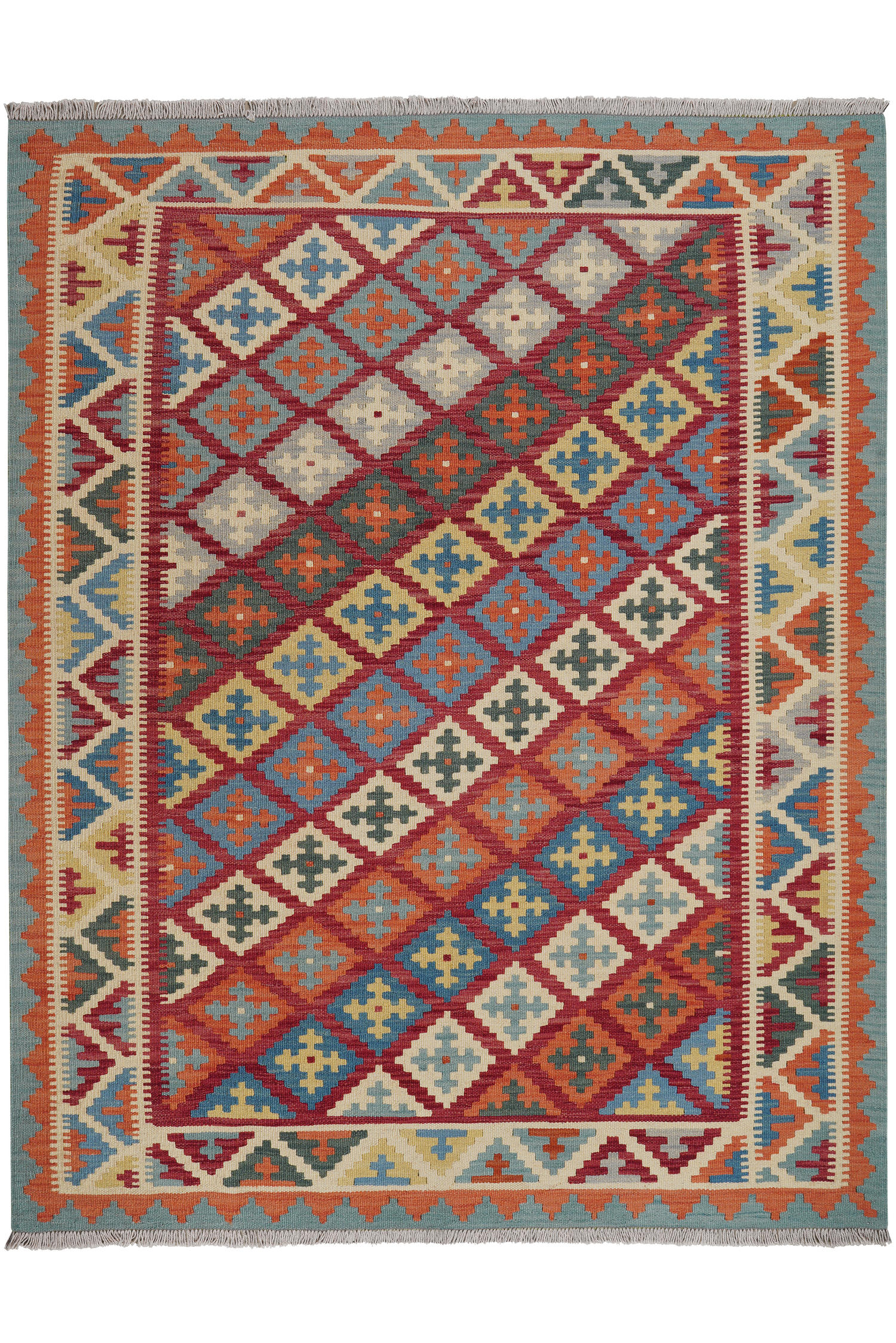 HANDWEBTEPPICH Kelim Gashgai Rot 198/158 cm Schurwolle - Rot, Textil (158/198cm) - Looma