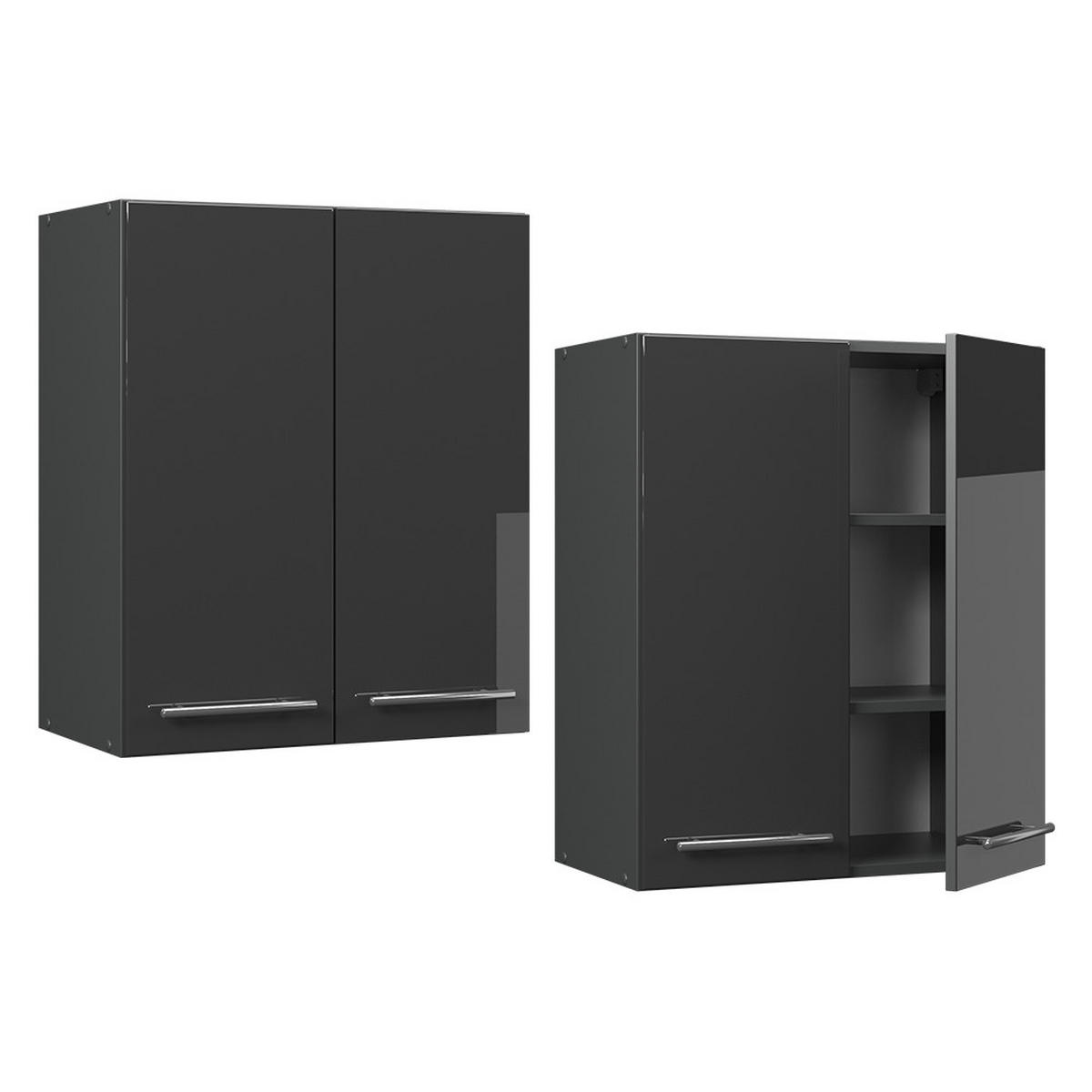 VĚŠÁK NA STĚNU Fame-Line Antracitový vysoký lesk - antracitová/vysoce lesklá černá, kompozitní dřevo (60/72/34.1cm) - Vicco