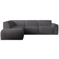 ECKSOFA Bouvi Dunkelgrau links - Dunkelgrau/Schwarz, Kunststoff/Textil (292/220cm) - Selsey
