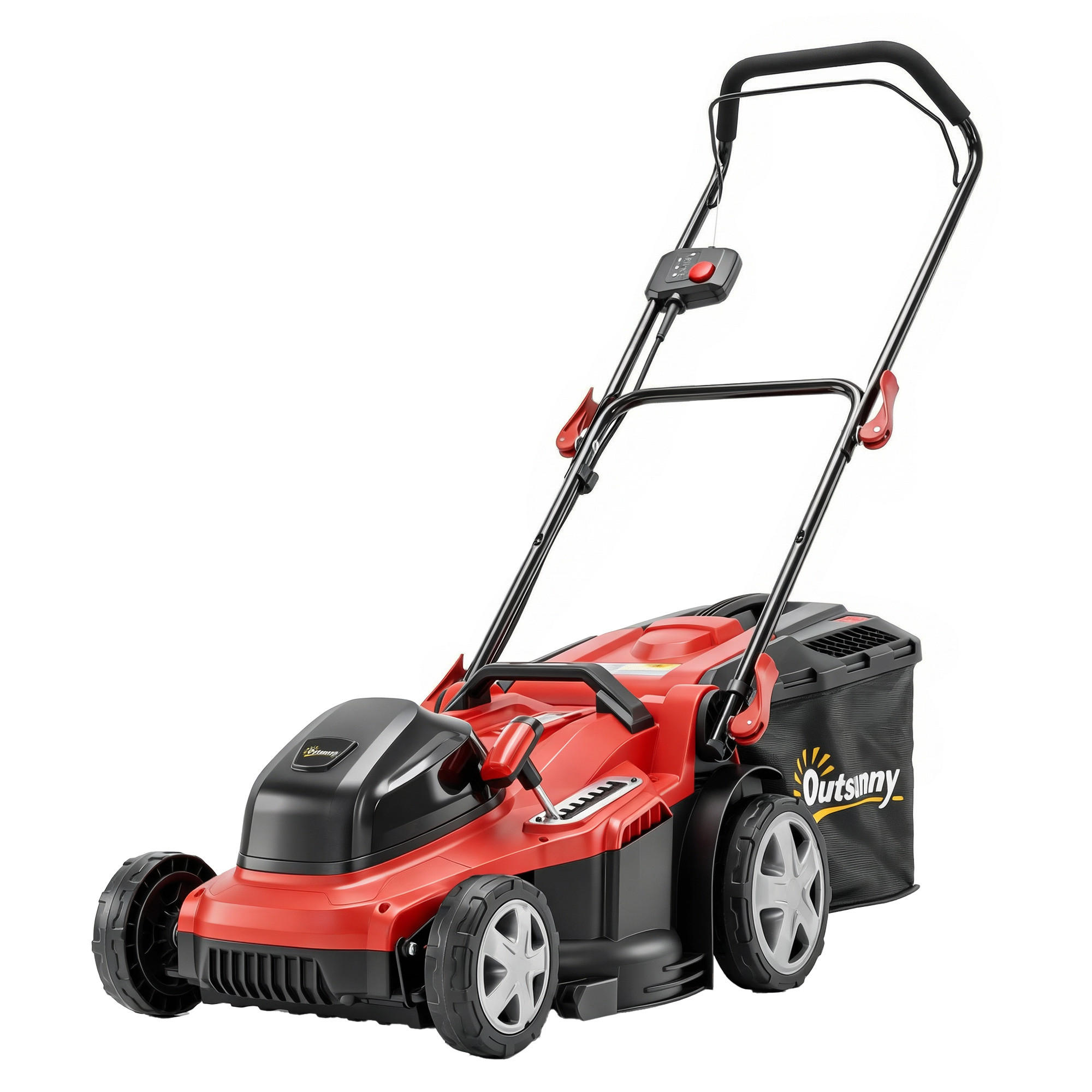RASENMÄHER Kunststoff Metall Rot - Rot, Kunststoff (46/109/131cm) - Outsunny