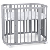 BABYBETT GREY, 5in1 mit Matratze - Grau, Holz (65.5/92cm) - waldin