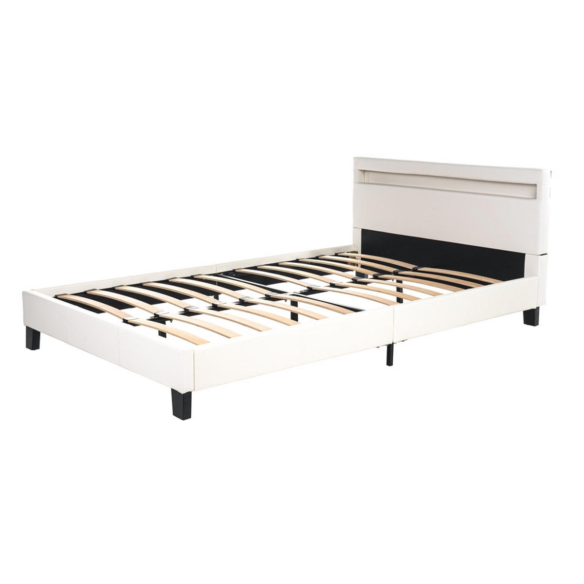 LED BETT ASTRO - Weiß, 140 x 200 cm - Weiß, Kunststoff - Home Deluxe