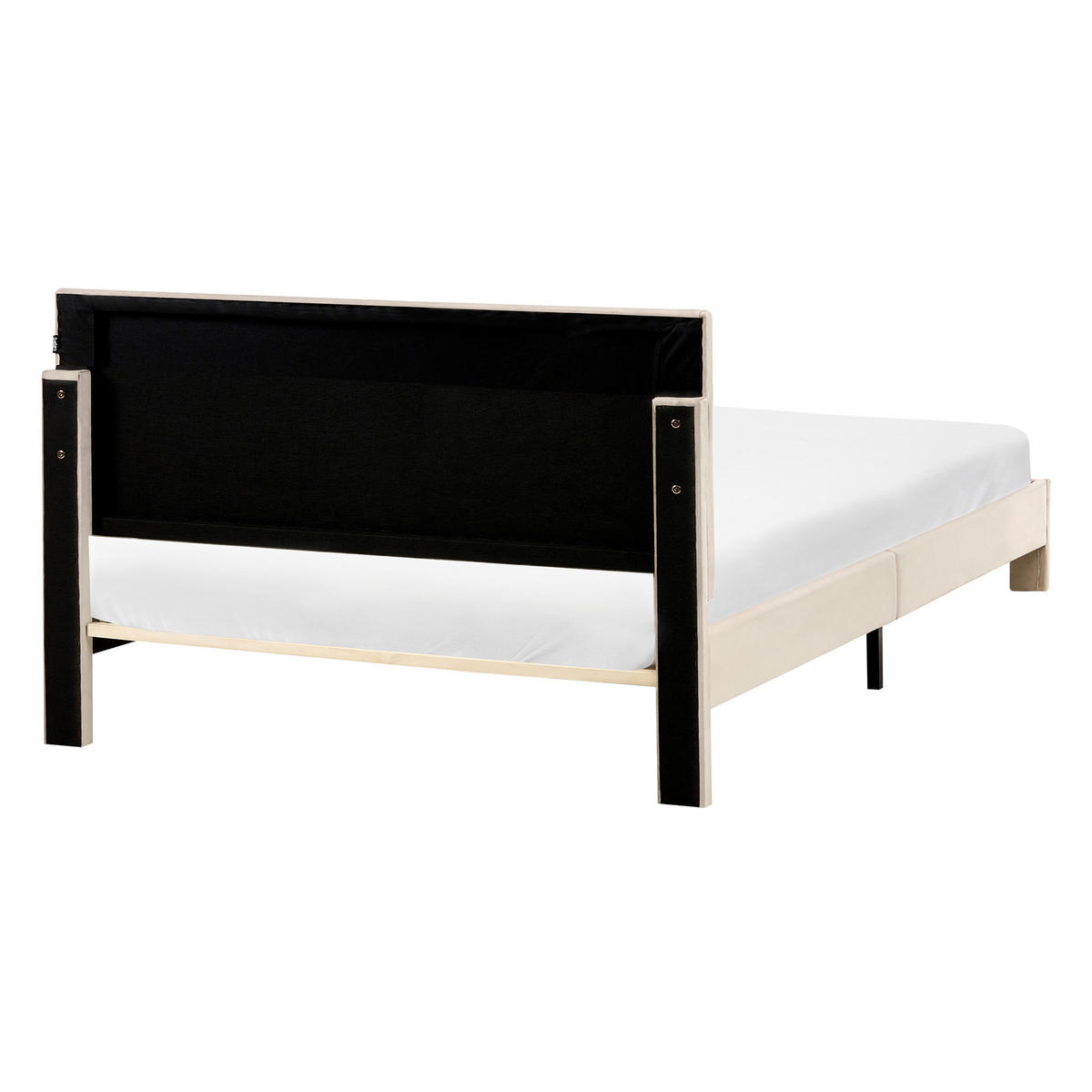 BETT mit Schubladen 140/200 cm Samtstoff Beige Lonzac - Beige, Textil (140/200cm) - Beliani