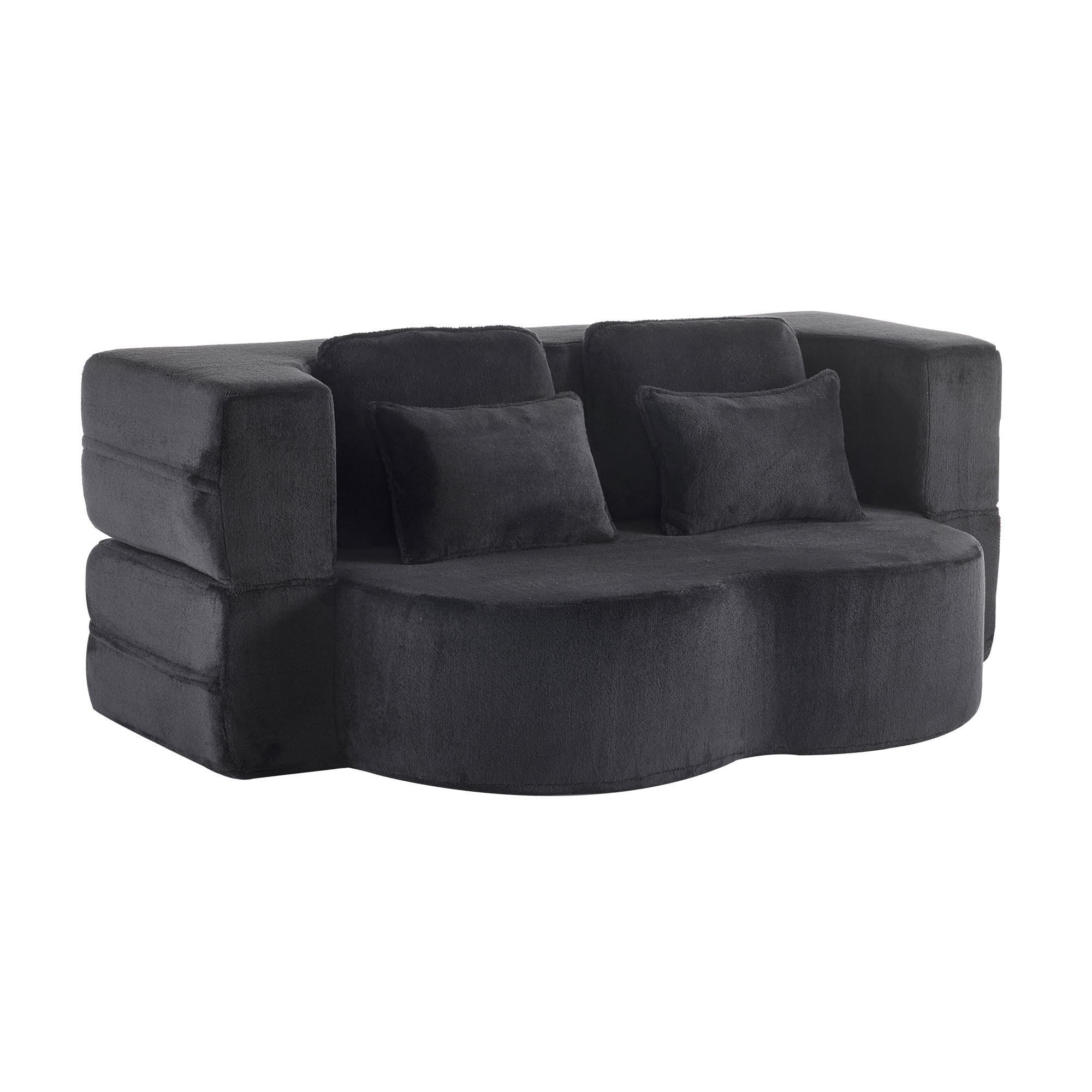 Evryae Schlafsofa Schwarz 198x76x60 cm