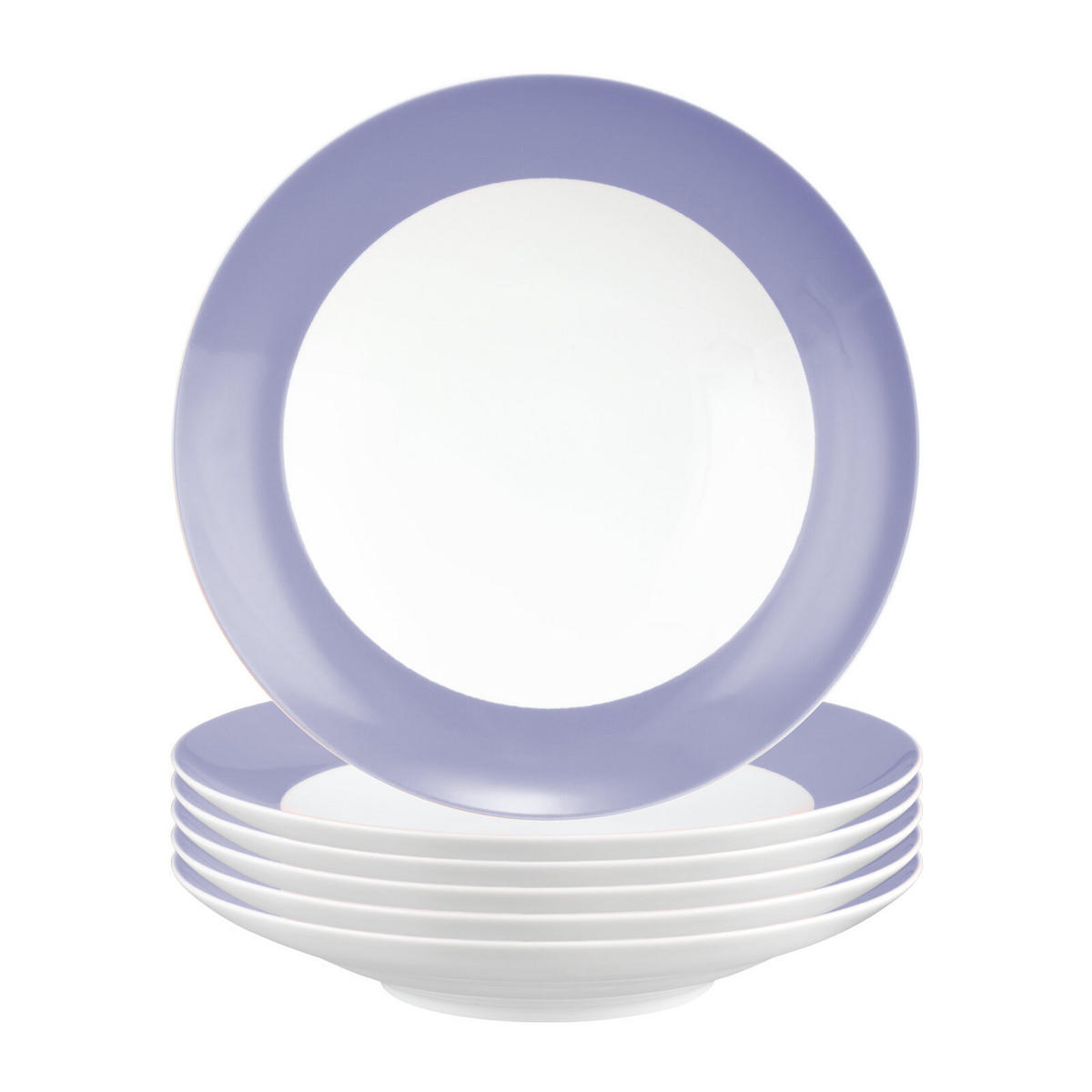 SUPPENTELLER Liberty Pure Colors Grape Purple ø 23,5 cm 6er Set - Lila, Keramik (23.6cm) - Seltmann Weiden